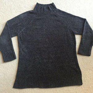 Express World Brand Women's Sweater Large Heather Purple Mock Neck Medium Weight